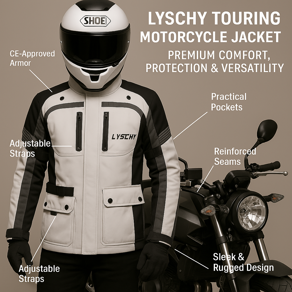 Lyschy Touring Motorcycle Jacket – Premium Comfort, Protection & Versatility