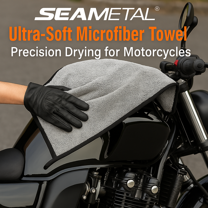 SEAMETAL Ultra-Soft Microfiber Towel – Precision Drying for Motorcycles