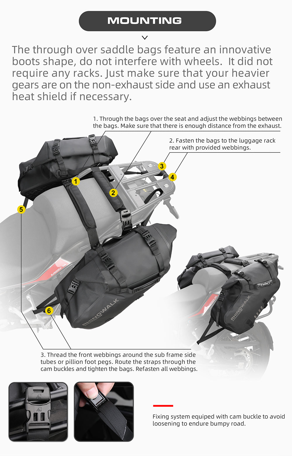 RhinoTrail XT – Dual Motorcycle Saddle Bags for Ultimate Touring