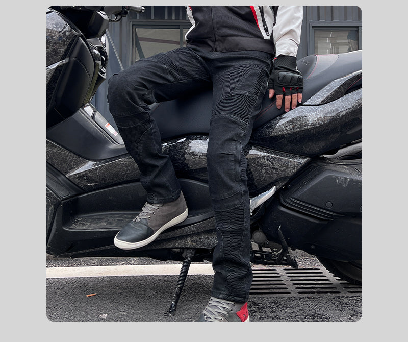 TitanGuard Kevlar Jeans – CE2 Armor & Reinforced Durability (BLACK)