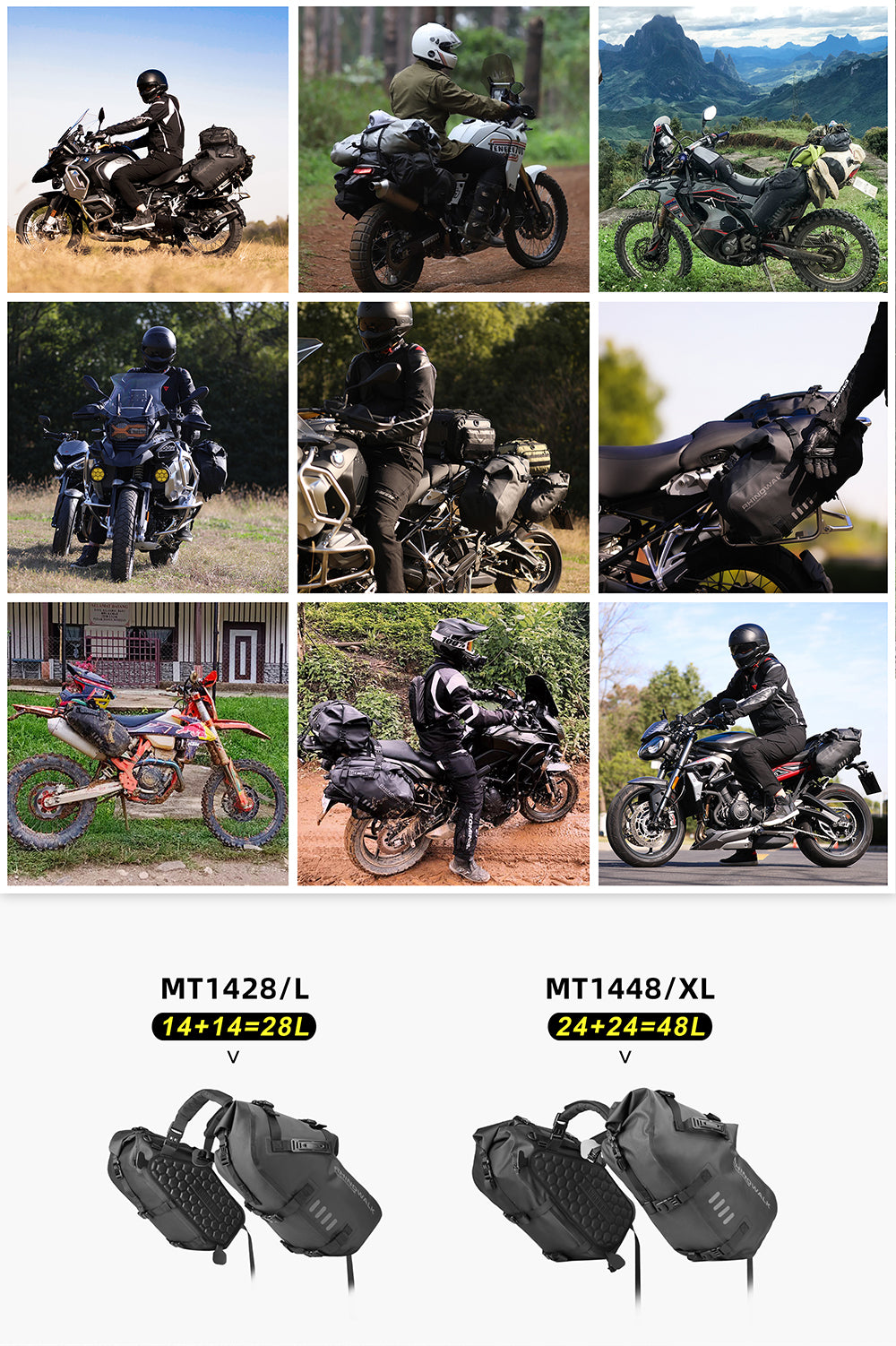 RhinoTrail XT – Dual Motorcycle Saddle Bags for Ultimate Touring