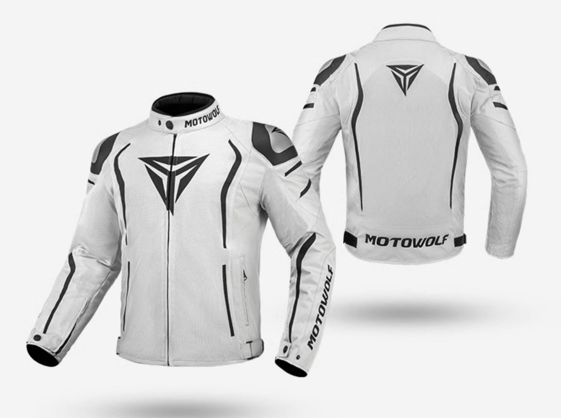 Motowolf Motorcycle Jacket – Pro-Grade Armor, Airflow Cooling & Sharp White