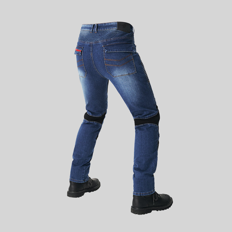 TitanGuard Kevlar Jeans – CE2 Armor & Reinforced Durability (BLUE/BLACK)