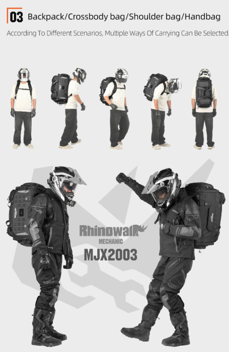 Rhinowalk 50–70L Expandable Motorcycle Tail Bag - TOUR BAG