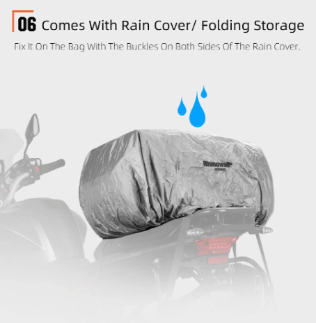 Rhinowalk 50–70L Expandable Motorcycle Tail Bag - TOUR BAG