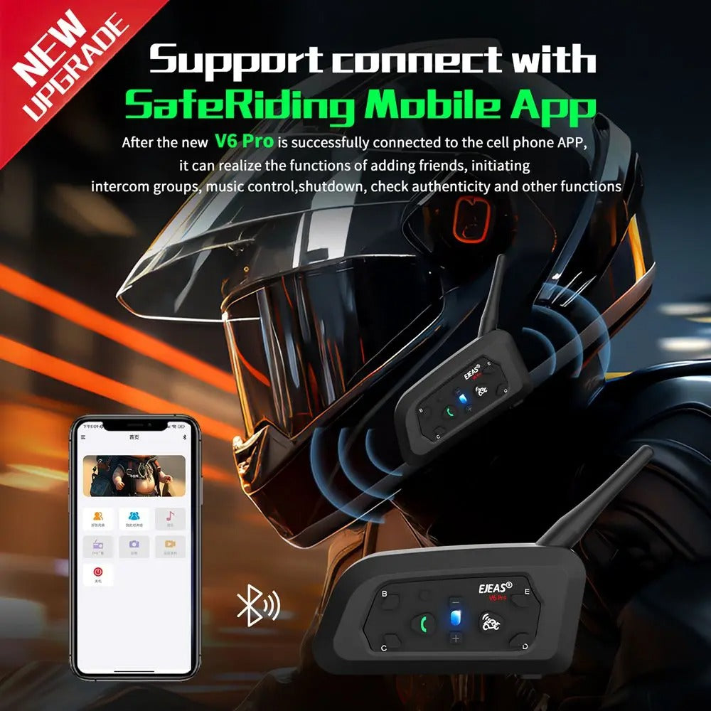 EJEAS V6PRO Motorcycle Bluetooth Helmet Headset Intercom
