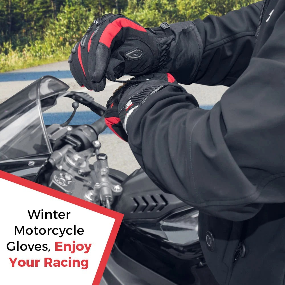 KemiMOTO (RED) - CE Approved, Triple Touch, LIMITED EDITION, Motorcycle Gloves