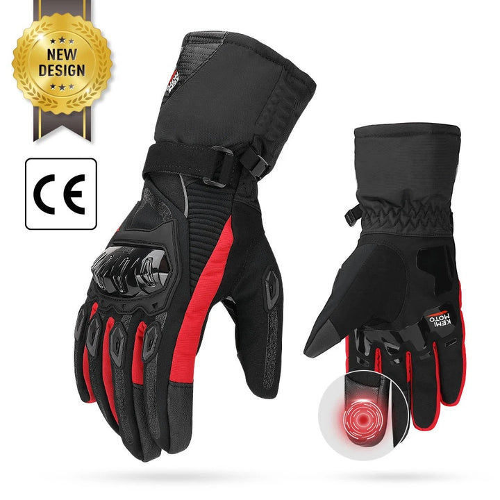 KemiMOTO (RED) - CE Approved, Triple Touch, LIMITED EDITION, Motorcycle Gloves