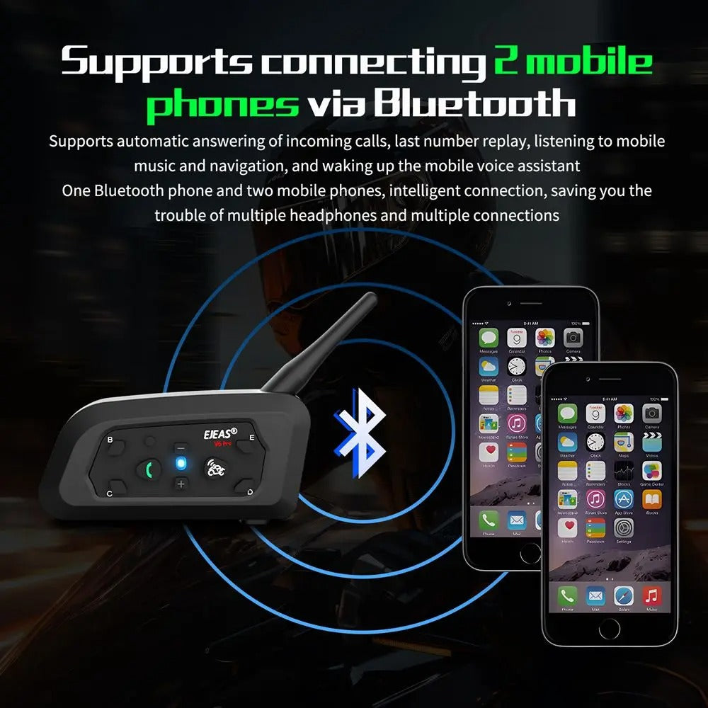 EJEAS V6PRO Motorcycle Bluetooth Helmet Headset Intercom