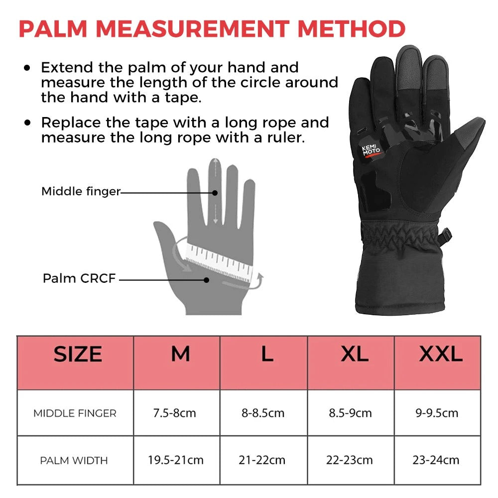 KemiMOTO (RED) - CE Approved, Triple Touch, LIMITED EDITION, Motorcycle Gloves