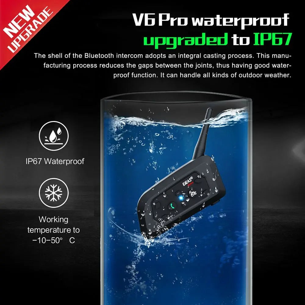 EJEAS V6PRO Motorcycle Bluetooth Helmet Headset Intercom