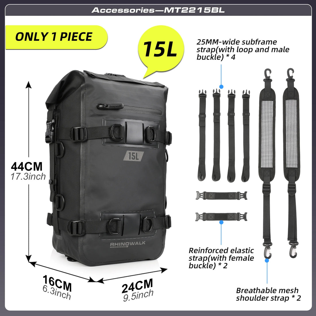 Rhinowalk DryCore Rider Series – 8L / 15L / 30L Waterproof Tail & Backpack (MULTIPLE COLOURS)