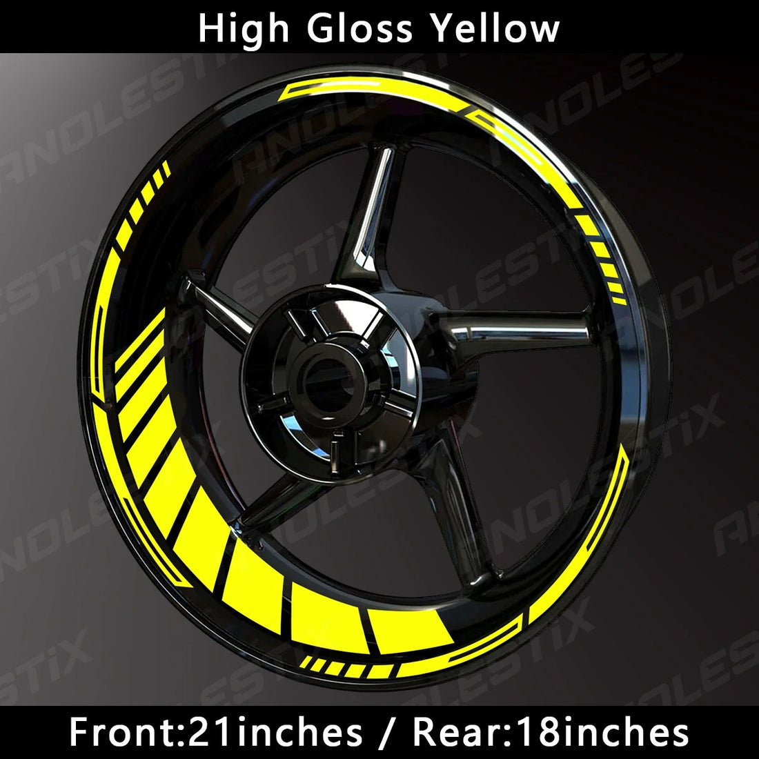 HyperGlow Reflective Rim Stripes – Ultra-Visible Motorcycle Wheel Decals (21"/18") MULTIPLE COLOURS