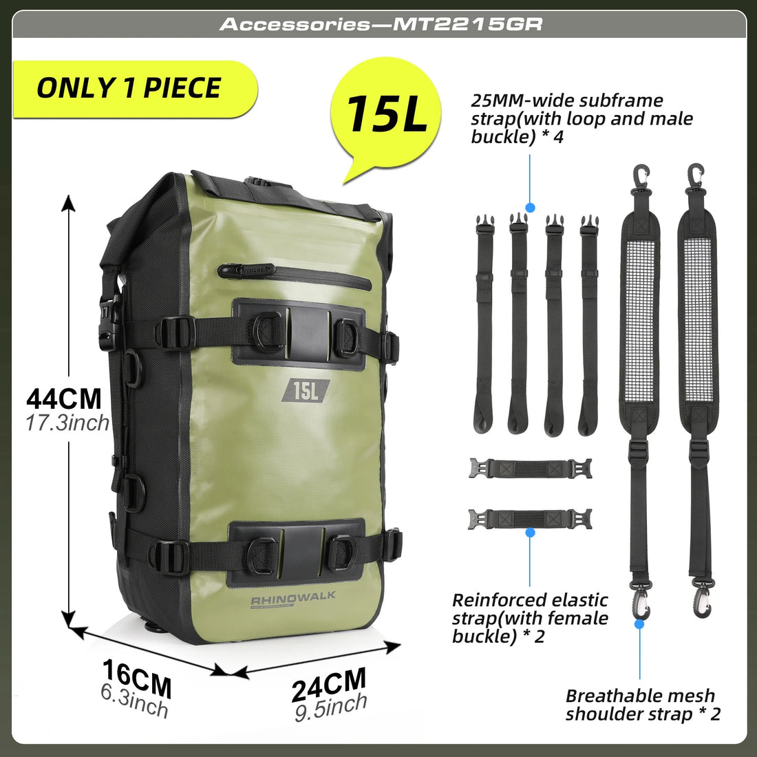 Rhinowalk DryCore Rider Series – 8L / 15L / 30L Waterproof Tail & Backpack (MULTIPLE COLOURS)