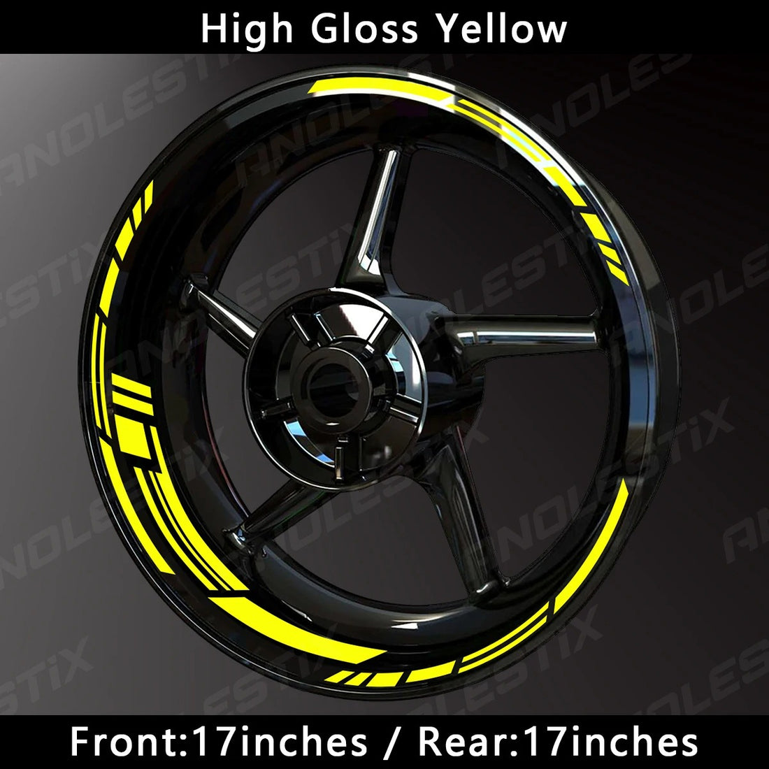 HyperGlow Reflective Rim Stripes – Ultra-Visible Motorcycle Wheel Decals (17"/17") MULTIPLE COLOURS