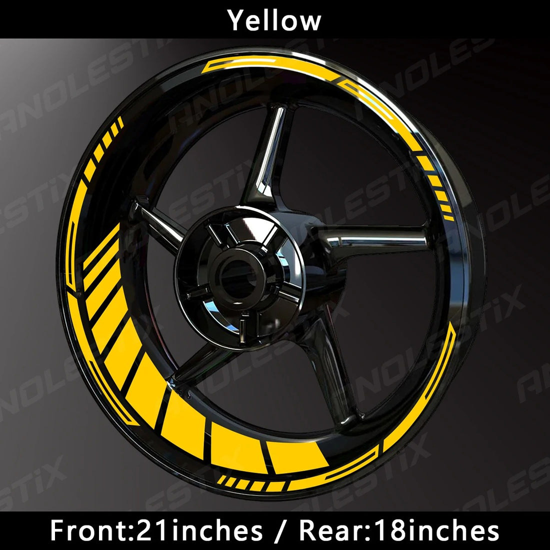 HyperGlow Reflective Rim Stripes – Ultra-Visible Motorcycle Wheel Decals (21"/18") MULTIPLE COLOURS