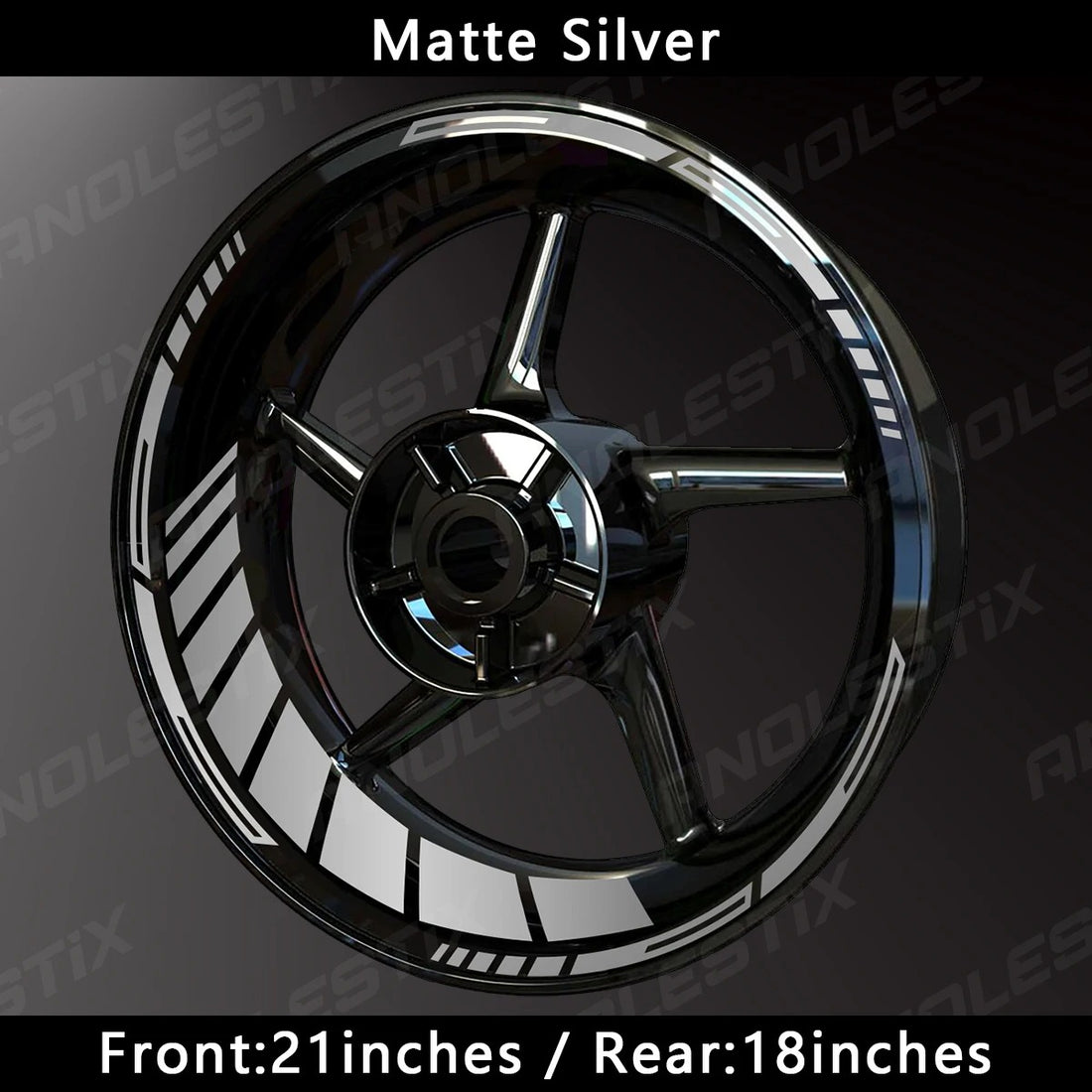 HyperGlow Reflective Rim Stripes – Ultra-Visible Motorcycle Wheel Decals (21"/18") MULTIPLE COLOURS