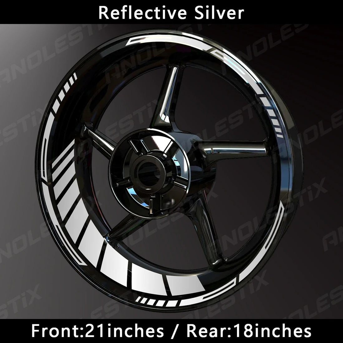 HyperGlow Reflective Rim Stripes – Ultra-Visible Motorcycle Wheel Decals (21"/18") MULTIPLE COLOURS