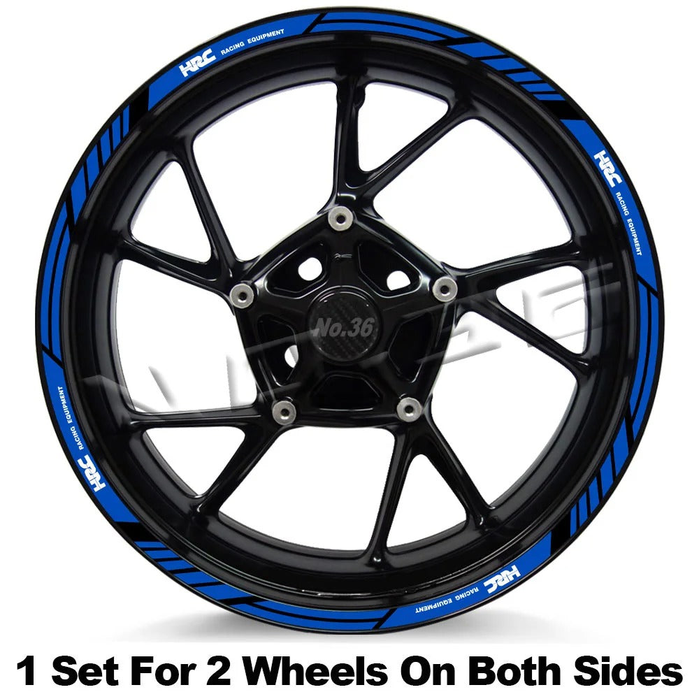 HONDA HRC Racing Wheel Decal Set – Precision Graphics for Honda Sportbikes (MULTIPLE COLOURS)