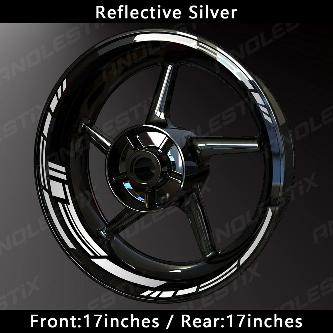 HyperGlow Reflective Rim Stripes – Ultra-Visible Motorcycle Wheel Decals (17"/17") MULTIPLE COLOURS