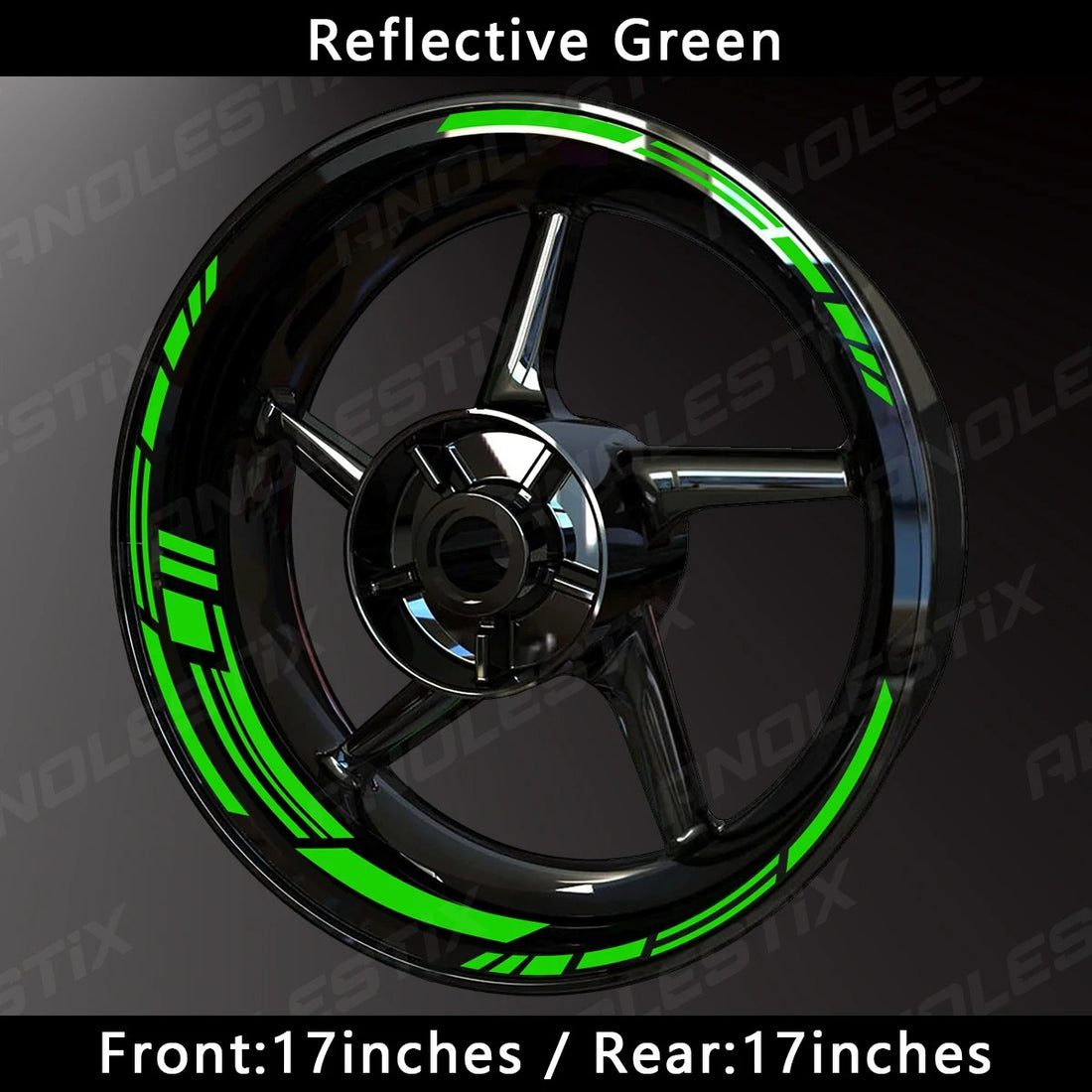 HyperGlow Reflective Rim Stripes – Ultra-Visible Motorcycle Wheel Decals (17"/17") MULTIPLE COLOURS