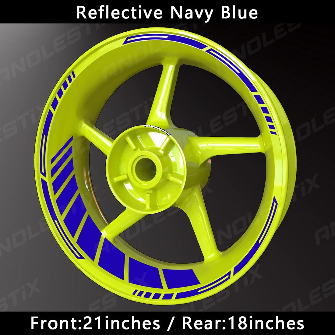 HyperGlow Reflective Rim Stripes – Ultra-Visible Motorcycle Wheel Decals (21"/18") MULTIPLE COLOURS