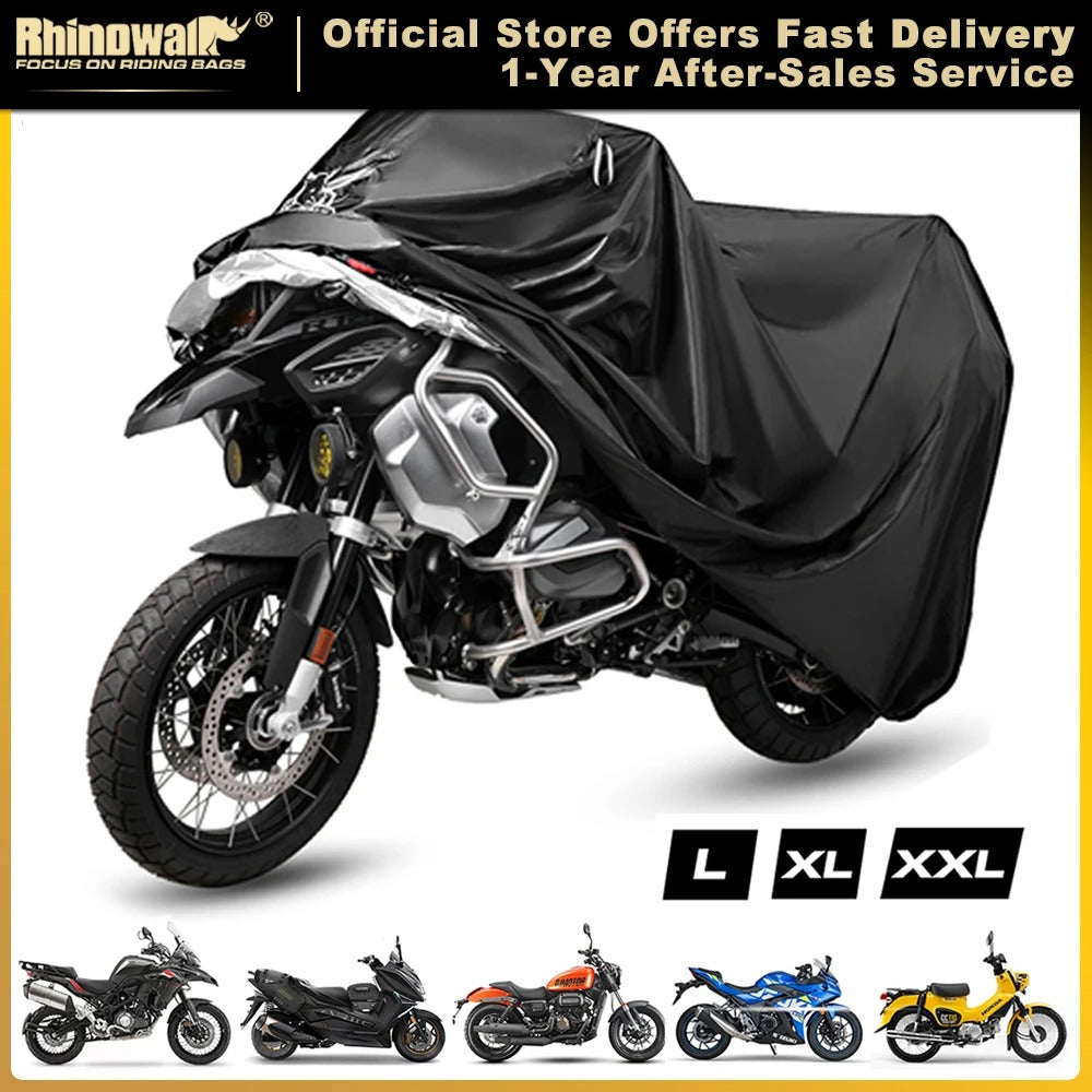 Rhinowalk StormShield Pro – All-Weather Motorcycle Cover Powerful, premium, and built to protect from rain, dust, wind, and UV rays