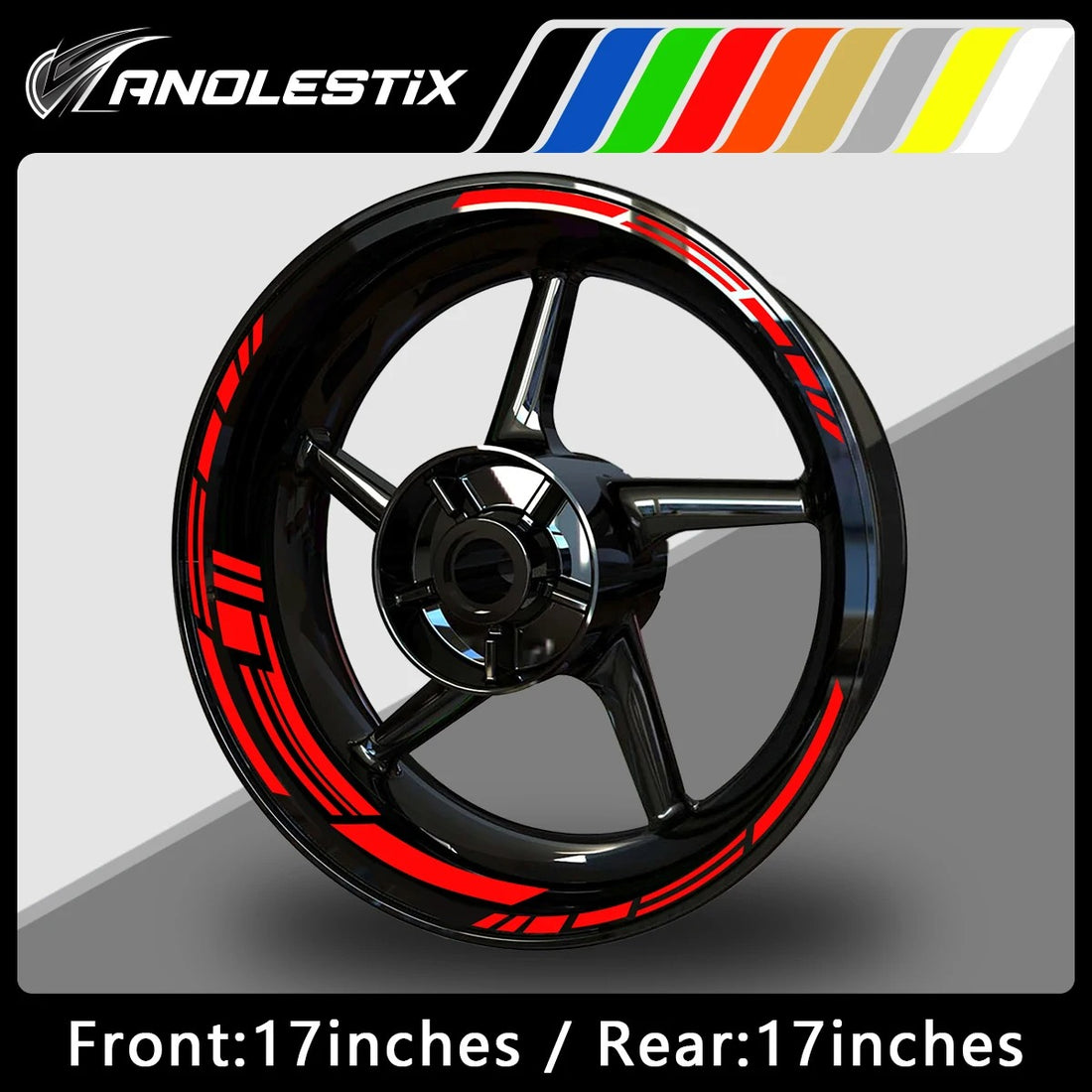 HyperGlow Reflective Rim Stripes – Ultra-Visible Motorcycle Wheel Decals (17"/17") MULTIPLE COLOURS