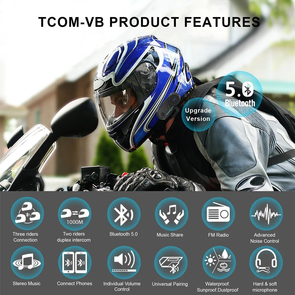 Freedconn RideCore 6 – Bluetooth Intercom & Music Sync System