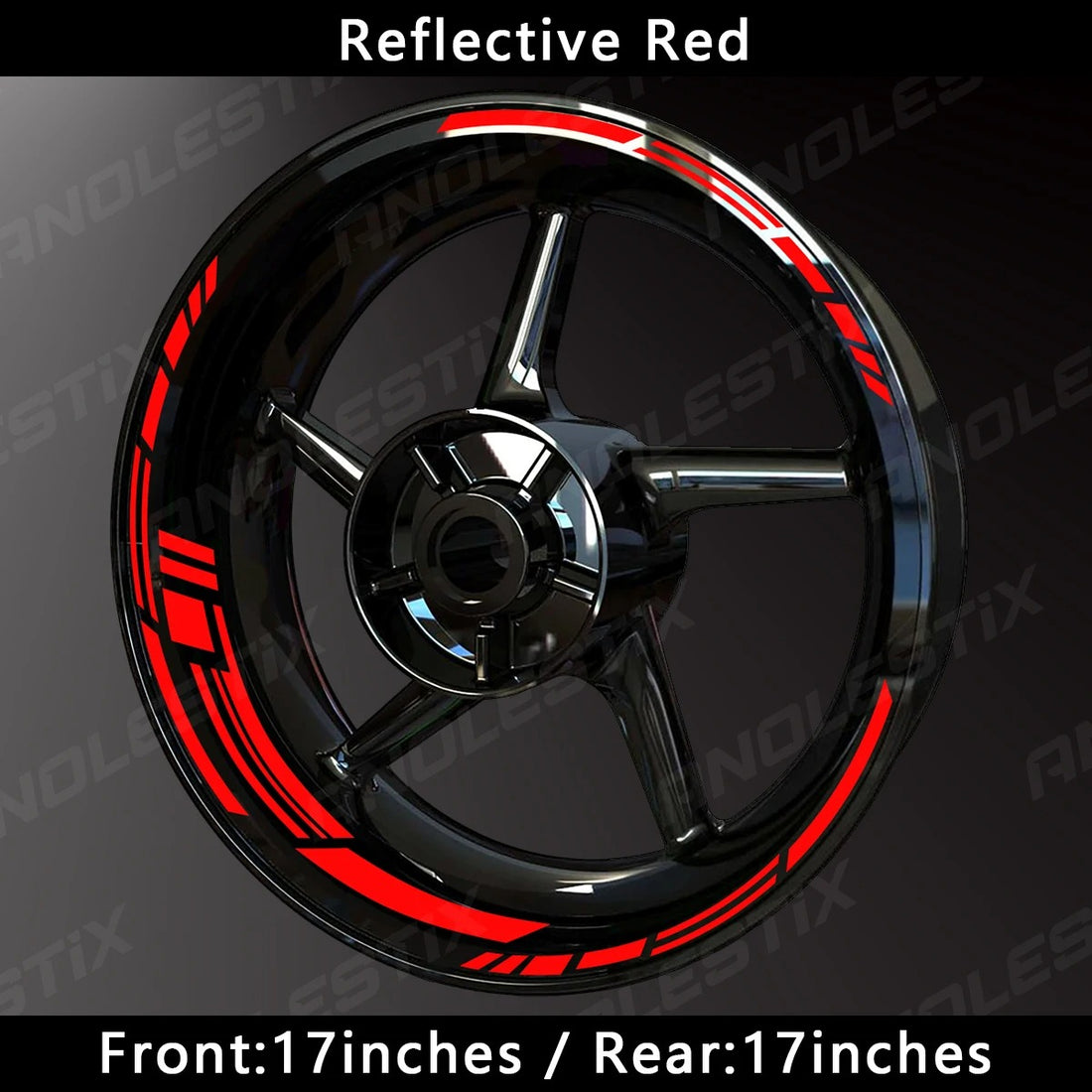 HyperGlow Reflective Rim Stripes – Ultra-Visible Motorcycle Wheel Decals (17"/17") MULTIPLE COLOURS