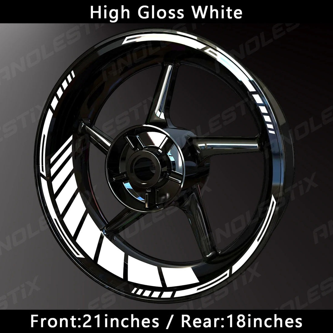 HyperGlow Reflective Rim Stripes – Ultra-Visible Motorcycle Wheel Decals (21"/18") MULTIPLE COLOURS