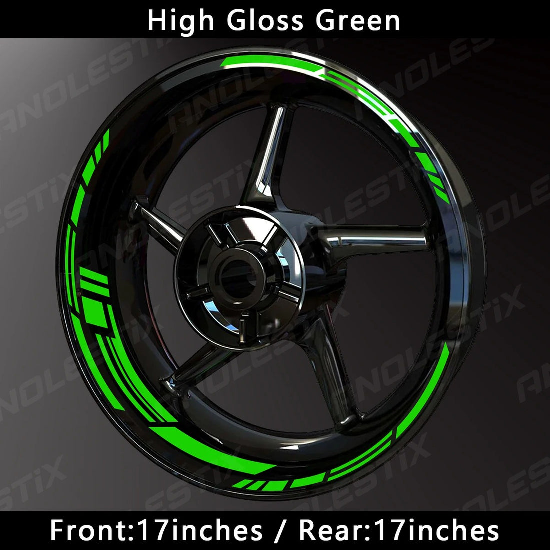 HyperGlow Reflective Rim Stripes – Ultra-Visible Motorcycle Wheel Decals (17"/17") MULTIPLE COLOURS