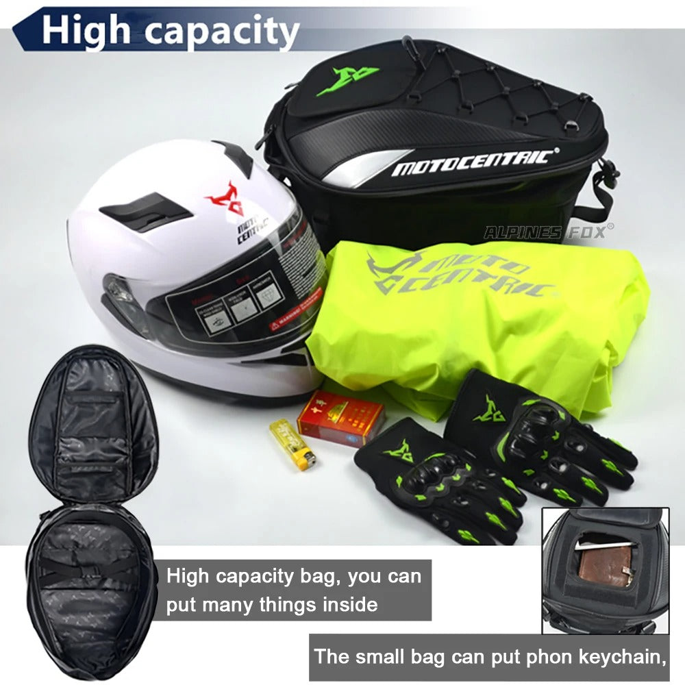 MotoCentric TrailVault – Secure Motorcycle-Mounted Travel Bag