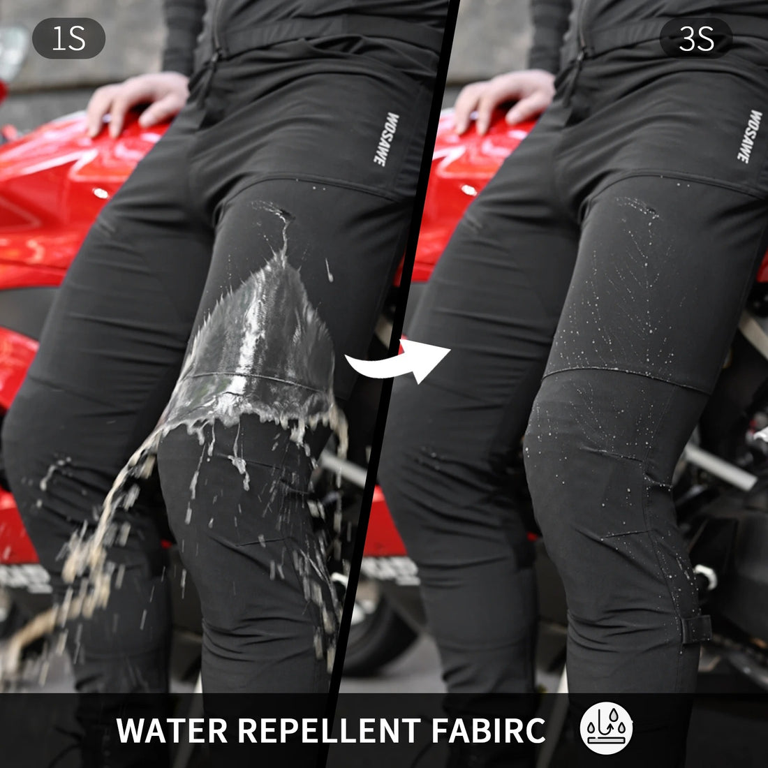 WOSAWE Men's Armored Motorcycle Pants – CE Removable Protection for Touring & Off-Road Adventure