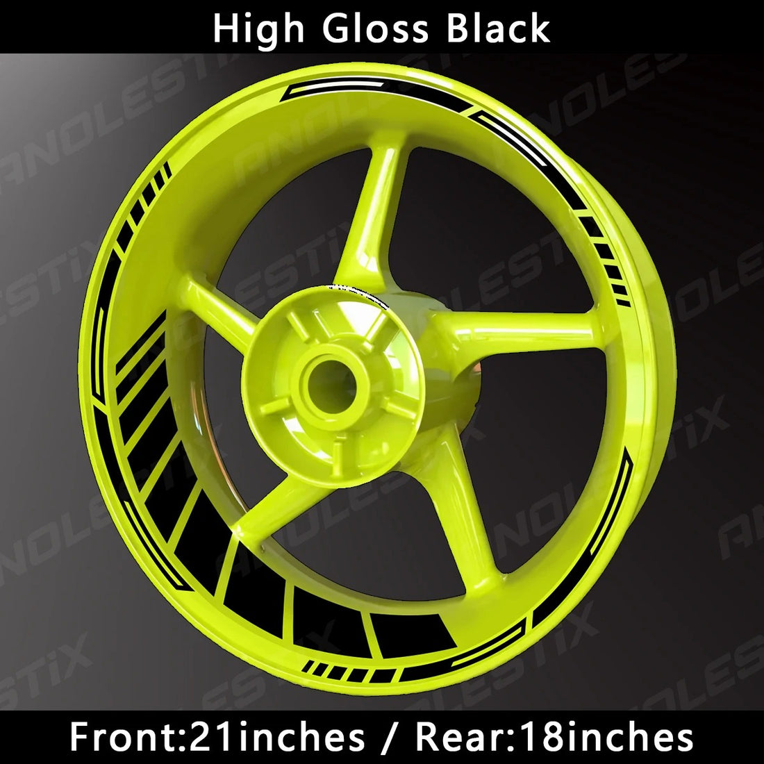 HyperGlow Reflective Rim Stripes – Ultra-Visible Motorcycle Wheel Decals (21"/18") MULTIPLE COLOURS