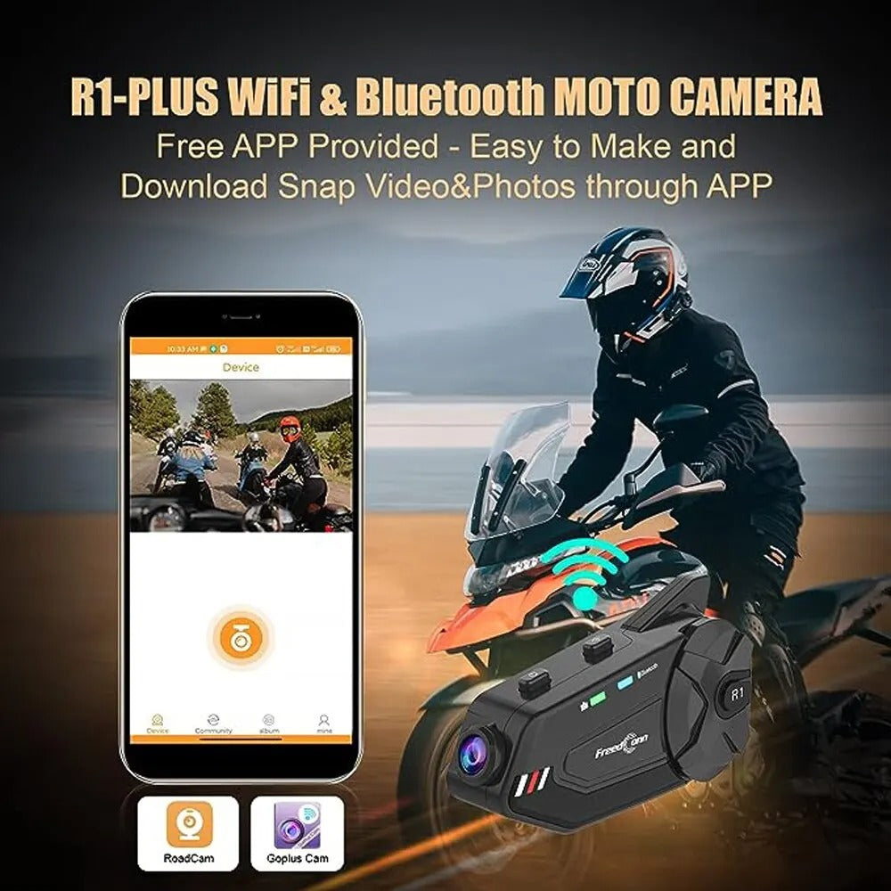 FREEDCONN - RideLink Vision Pro – Bluetooth Intercom & Helmet Cam System (SINGLE + DOUBLE PACK)
