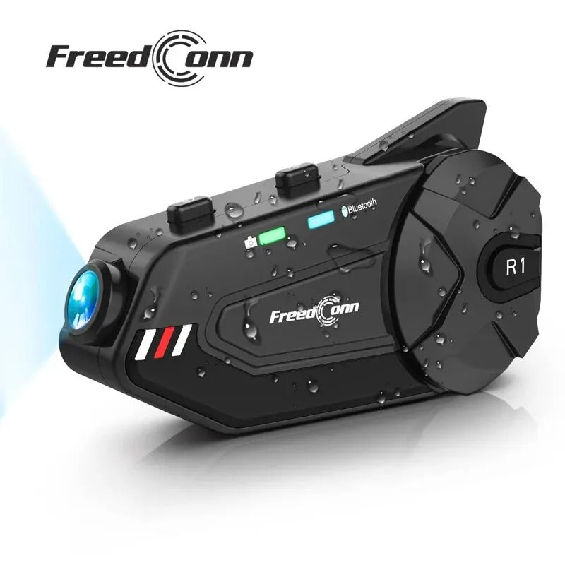 FREEDCONN - RideLink Vision Pro – Bluetooth Intercom & Helmet Cam System (SINGLE + DOUBLE PACK)