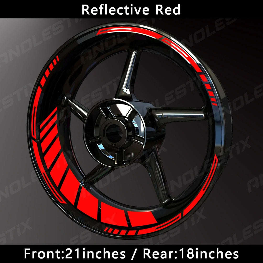 HyperGlow Reflective Rim Stripes – Ultra-Visible Motorcycle Wheel Decals (21"/18") MULTIPLE COLOURS