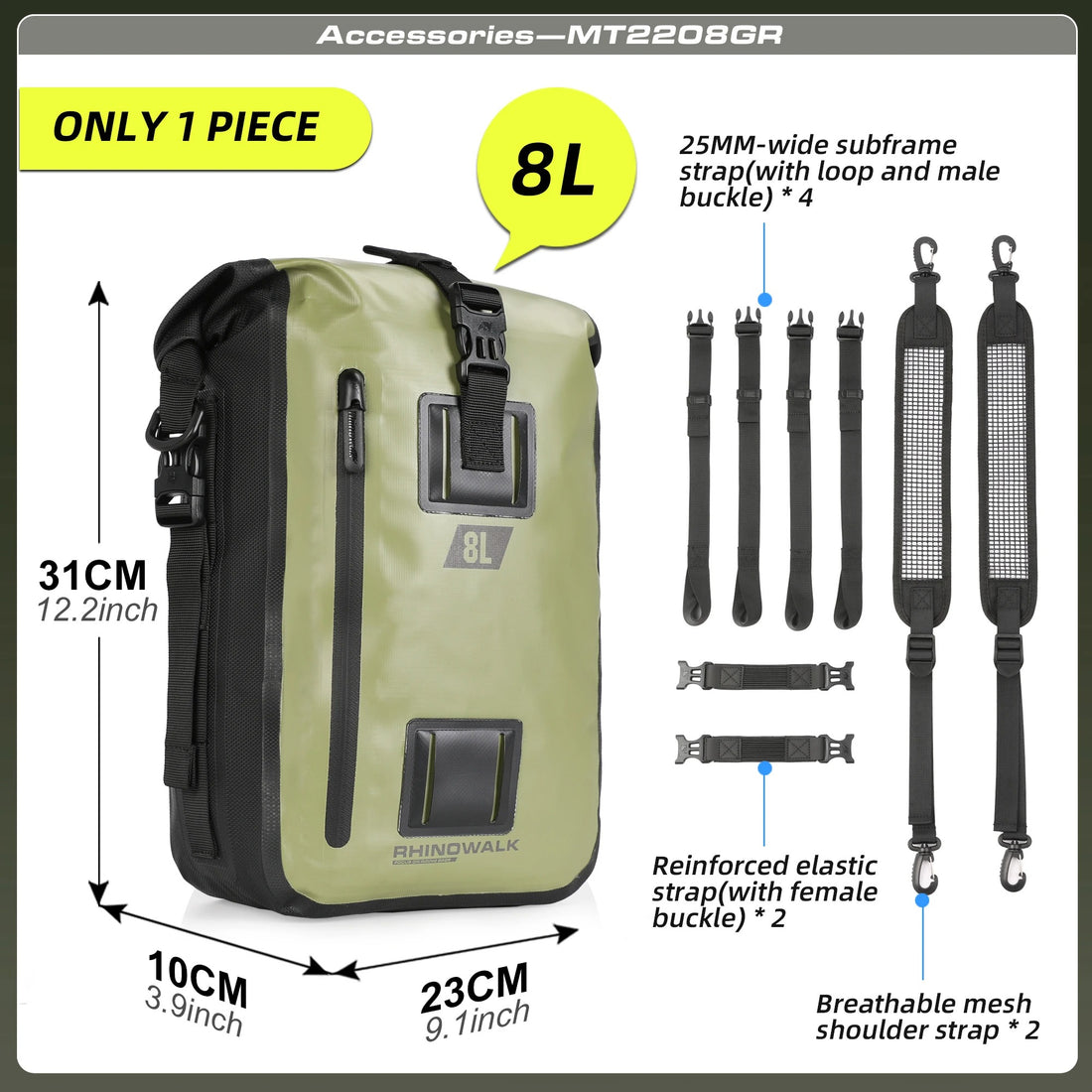 Rhinowalk DryCore Rider Series – 8L / 15L / 30L Waterproof Tail & Backpack (MULTIPLE COLOURS)