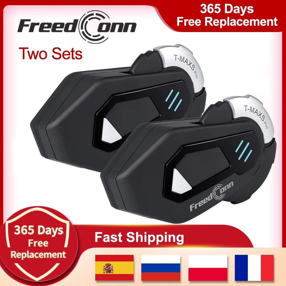 FreedConn T-MAXS PRO – Bluetooth Motorcycle Intercom & Audio Headset