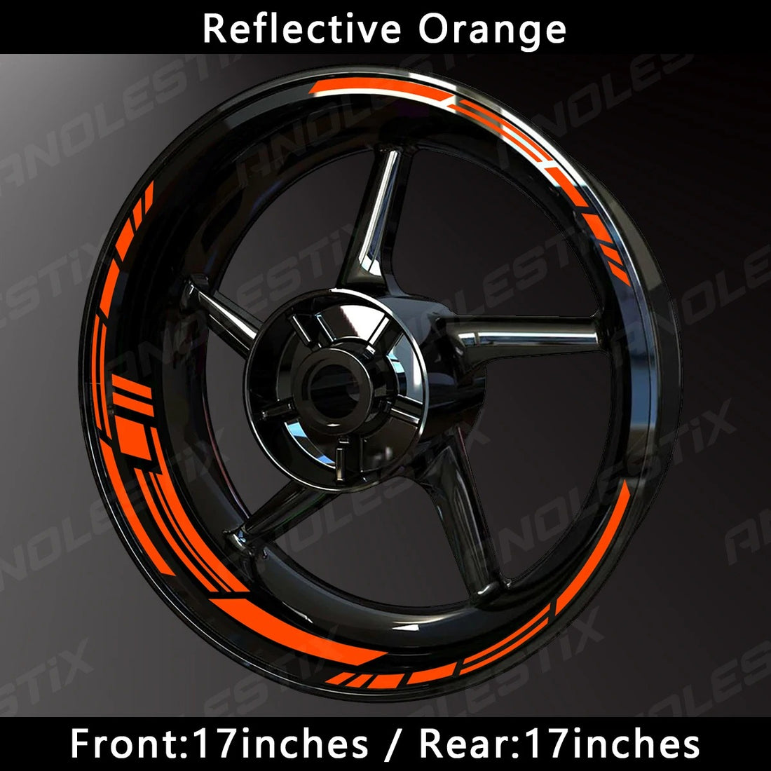 HyperGlow Reflective Rim Stripes – Ultra-Visible Motorcycle Wheel Decals (17"/17") MULTIPLE COLOURS